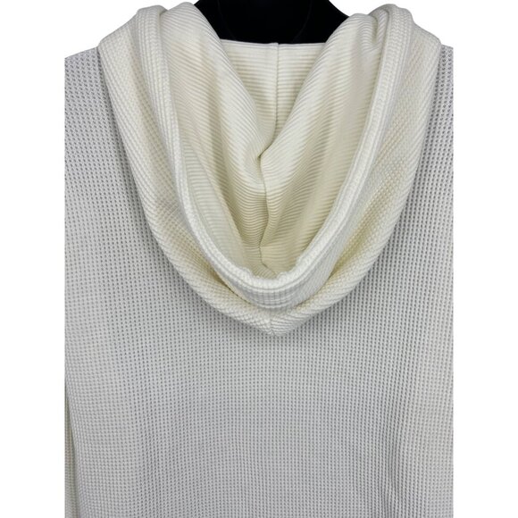 Theory Men Size Small Waffle Cream Hoodie Sweatshirt Long Sleeve Pullover EUC - Picture 8 of 11